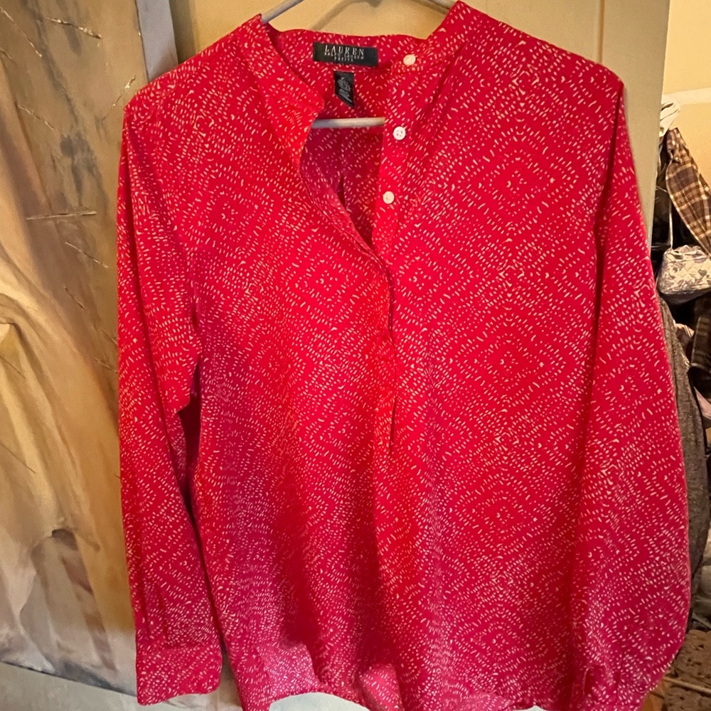 Ralph Lauren red shirt.